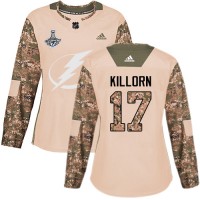 Adidas Tampa Bay Lightning #17 Alex Killorn Camo Authentic 2017 Veterans Day Women's 2020 Stanley Cup Champions Stitched NHL Jersey