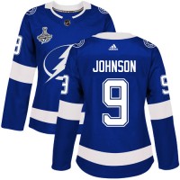 Adidas Tampa Bay Lightning #9 Tyler Johnson Blue Home Authentic Women's 2020 Stanley Cup Champions Stitched NHL Jersey