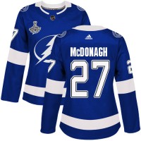 Adidas Tampa Bay Lightning #27 Ryan McDonagh Blue Home Authentic Women's 2020 Stanley Cup Champions Stitched NHL Jersey