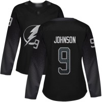 Adidas Tampa Bay Lightning #9 Tyler Johnson Black Alternate Authentic Women's Stitched NHL Jersey