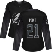 Adidas Tampa Bay Lightning #21 Brayden Point Black Alternate Authentic Women's Stitched NHL Jersey