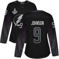 Adidas Tampa Bay Lightning #9 Tyler Johnson Black Alternate Authentic Women's 2020 Stanley Cup Champions Stitched NHL Jersey