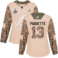 Adidas Tampa Bay Lightning #13 Cedric Paquette Camo Authentic 2017 Veterans Day Women's 2020 Stanley Cup Champions Stitched NHL Jersey