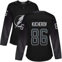 Adidas Tampa Bay Lightning #86 Nikita Kucherov Black Alternate Authentic Women's Stitched NHL Jersey