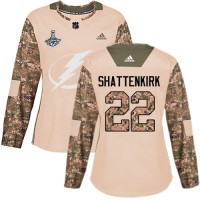 Adidas Tampa Bay Lightning #22 Kevin Shattenkirk Camo Authentic 2017 Veterans Day Women's 2020 Stanley Cup Champions Stitched NHL Jersey