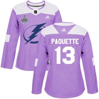 Adidas Tampa Bay Lightning #13 Cedric Paquette Purple Authentic Fights Cancer Women's 2020 Stanley Cup Champions Stitched NHL Jersey