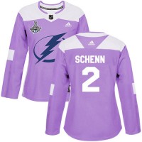 Adidas Tampa Bay Lightning #2 Luke Schenn Purple Authentic Fights Cancer Women's 2020 Stanley Cup Champions Stitched NHL Jersey