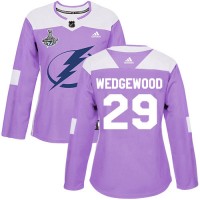 Adidas Tampa Bay Lightning #29 Scott Wedgewood Purple Authentic Fights Cancer Women's 2020 Stanley Cup Champions Stitched NHL Jersey