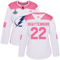 Adidas Tampa Bay Lightning #22 Kevin Shattenkirk White/Pink Authentic Fashion Women's 2020 Stanley Cup Champions Stitched NHL Jersey