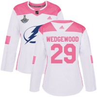 Adidas Tampa Bay Lightning #29 Scott Wedgewood White/Pink Authentic Fashion Women's 2020 Stanley Cup Champions Stitched NHL Jersey