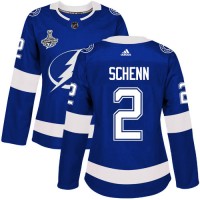 Adidas Tampa Bay Lightning #2 Luke Schenn Blue Home Authentic Women's 2020 Stanley Cup Champions Stitched NHL Jersey
