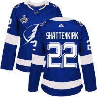 Adidas Tampa Bay Lightning #22 Kevin Shattenkirk Blue Home Authentic Women's 2020 Stanley Cup Champions Stitched NHL Jersey