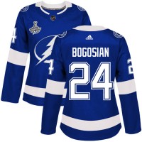 Adidas Tampa Bay Lightning #24 Zach Bogosian Blue Home Authentic Women's 2020 Stanley Cup Champions Stitched NHL Jersey