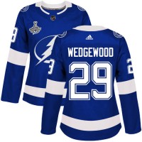 Adidas Tampa Bay Lightning #29 Scott Wedgewood Blue Home Authentic Women's 2020 Stanley Cup Champions Stitched NHL Jersey
