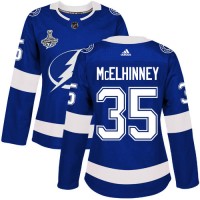 Adidas Tampa Bay Lightning #35 Curtis McElhinney Blue Home Authentic Women's 2020 Stanley Cup Champions Stitched NHL Jersey