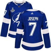 Adidas Tampa Bay Lightning #7 Mathieu Joseph Blue Home Authentic Women's 2020 Stanley Cup Champions Stitched NHL Jersey