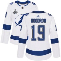 Adidas Tampa Bay Lightning #19 Barclay Goodrow White Road Authentic Women's 2020 Stanley Cup Champions Stitched NHL Jersey