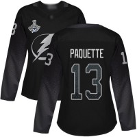 Adidas Tampa Bay Lightning #13 Cedric Paquette Black Alternate Authentic Women's 2020 Stanley Cup Champions Stitched NHL Jersey
