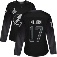 Adidas Tampa Bay Lightning #17 Alex Killorn Black Alternate Authentic Women's 2020 Stanley Cup Champions Stitched NHL Jersey