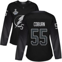 Adidas Tampa Bay Lightning #55 Braydon Coburn Black Alternate Authentic Women's 2020 Stanley Cup Champions Stitched NHL Jersey