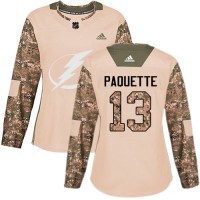 Adidas Tampa Bay Lightning #13 Cedric Paquette Camo Authentic 2017 Veterans Day Women's Stitched NHL Jersey
