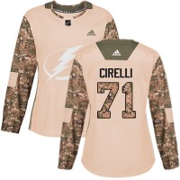 Adidas Tampa Bay Lightning #71 Anthony Cirelli Camo Authentic 2017 Veterans Day Women's Stitched NHL Jersey