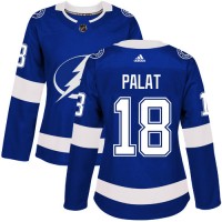 Adidas Tampa Bay Lightning #18 Ondrej Palat Blue Home Authentic Women's Stitched NHL Jersey