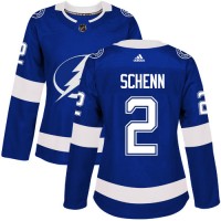 Adidas Tampa Bay Lightning #2 Luke Schenn Blue Home Authentic Women's Stitched NHL Jersey