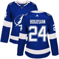 Adidas Tampa Bay Lightning #24 Zach Bogosian Blue Home Authentic Women's Stitched NHL Jersey