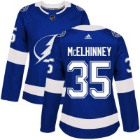 Adidas Tampa Bay Lightning #35 Curtis McElhinney Blue Home Authentic Women's Stitched NHL Jersey
