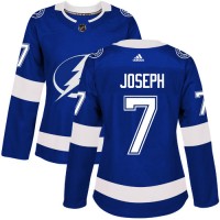 Adidas Tampa Bay Lightning #7 Mathieu Joseph Blue Home Authentic Women's Stitched NHL Jersey