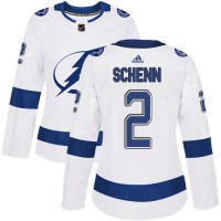 Adidas Tampa Bay Lightning #2 Luke Schenn White Road Authentic Women's Stitched NHL Jersey