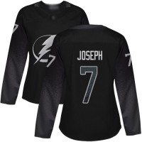 Adidas Tampa Bay Lightning #7 Mathieu Joseph Black Alternate Authentic Women's Stitched NHL Jersey