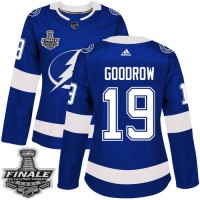 Adidas Tampa Bay Lightning #19 Barclay Goodrow Blue Home Authentic Women's 2021 NHL Stanley Cup Final Patch Jersey