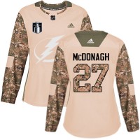 Adidas Tampa Bay Lightning #27 Ryan McDonagh Camo Authentic 2022 Stanley Cup Final Patch Women's Veterans Day Stitched NHL Jersey