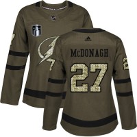 Adidas Tampa Bay Lightning #27 Ryan McDonagh Green 2022 Stanley Cup Final Patch Women's Salute to Service Stitched  NHL Jersey