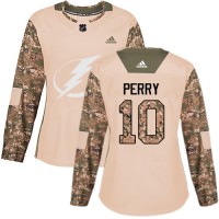 Adidas Tampa Bay Lightning #10 Corey Perry Camo Women's Authentic 2017 Veterans Day Stitched NHL Jersey