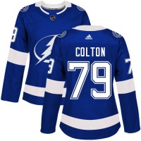 Adidas Tampa Bay Lightning #79 Ross Colton Blue Women's Home Authentic Stitched NHL Jersey