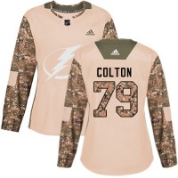 Adidas Tampa Bay Lightning #79 Ross Colton Camo Women's Authentic 2017 Veterans Day Stitched NHL Jersey