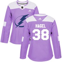 Adidas Tampa Bay Lightning #38 Brandon Hagel Purple Women's Authentic Fights Cancer Stitched NHL Jersey