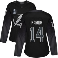 Adidas Tampa Bay Lightning #14 Pat Maroon Black Women's 2022 Stanley Cup Final Patch Alternate Authentic Stitched NHL Jersey