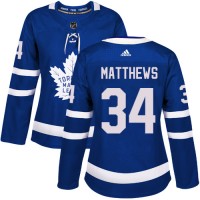 Adidas Toronto Maple Leafs #34 Auston Matthews Blue Home Authentic Women's Stitched NHL Jersey