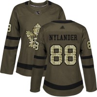 Adidas Toronto Maple Leafs #88 William Nylander Green Salute to Service Women's Stitched NHL Jersey