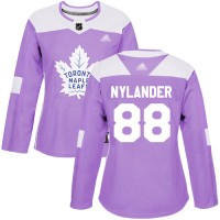 Adidas Toronto Maple Leafs #88 William Nylander Purple Authentic Fights Cancer Women's Stitched NHL Jersey