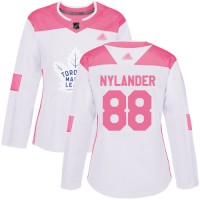 Adidas Toronto Maple Leafs #88 William Nylander White/Pink Authentic Fashion Women's Stitched NHL Jersey