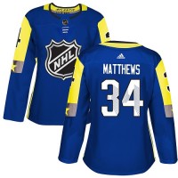 Adidas Toronto Maple Leafs #34 Auston Matthews Royal 2018 All-Star Atlantic Division Authentic Women's Stitched NHL Jersey