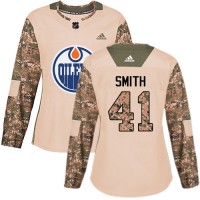 Adidas Edmonton Oilers #41 Mike Smith Camo Authentic 2017 Veterans Day Women's Stitched NHL Jersey