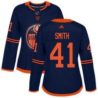 Adidas Edmonton Oilers #41 Mike Smith Navy Alternate Authentic Women's Stitched NHL Jersey