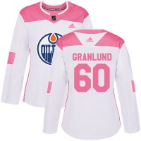 Adidas Edmonton Oilers #60 Markus Granlund White/Pink Authentic Fashion Women's Stitched NHL Jersey