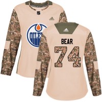 Adidas Edmonton Oilers #74 Ethan Bear Camo Authentic 2017 Veterans Day Women's Stitched NHL Jersey